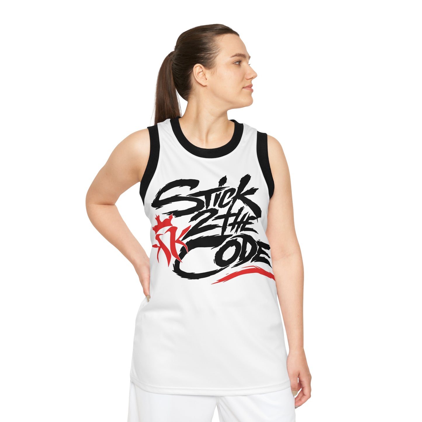 Stick 2 The Code Unisex Basketball Jersey (White)