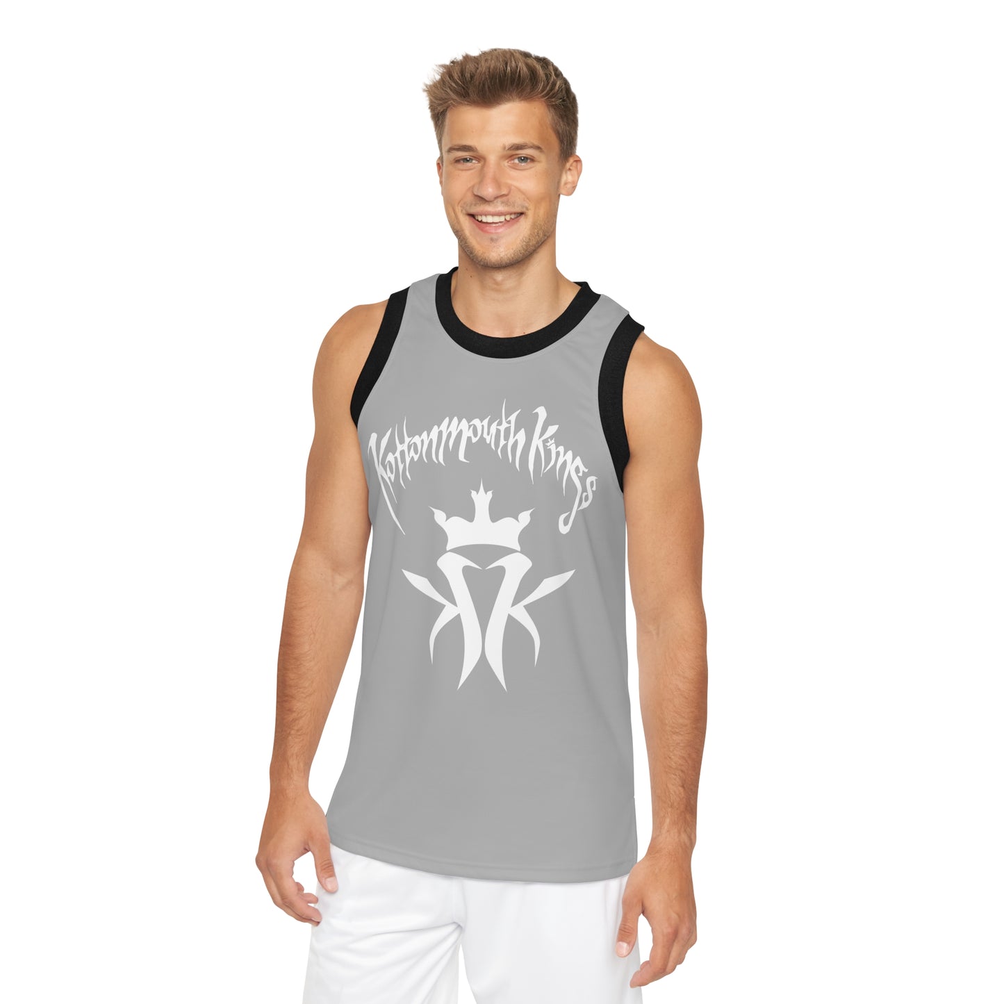 KMK OG Logo Unisex Basketball Jersey (Light Grey)