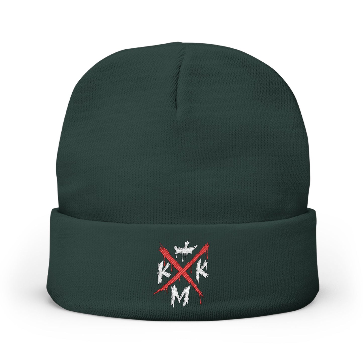 KMK X Logo Cozy Knit Embroidered Beanie