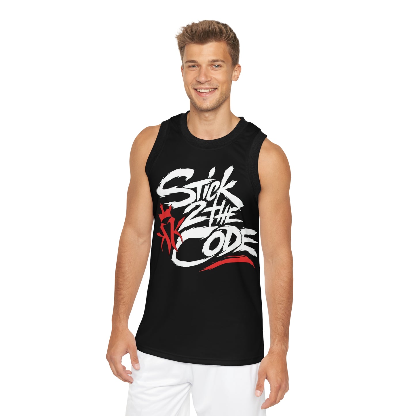 Stick 2 The Code Unisex Basketball Jersey (Black)