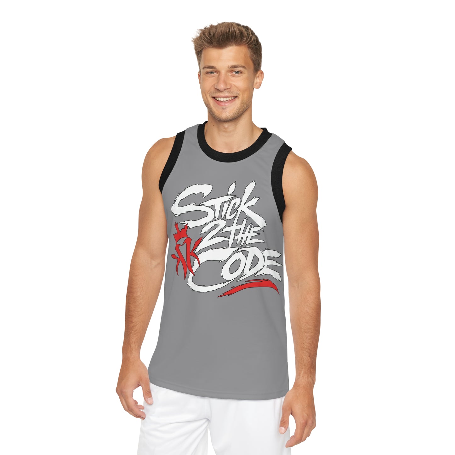 Stick 2 The Code Unisex Basketball Jersey (Grey)