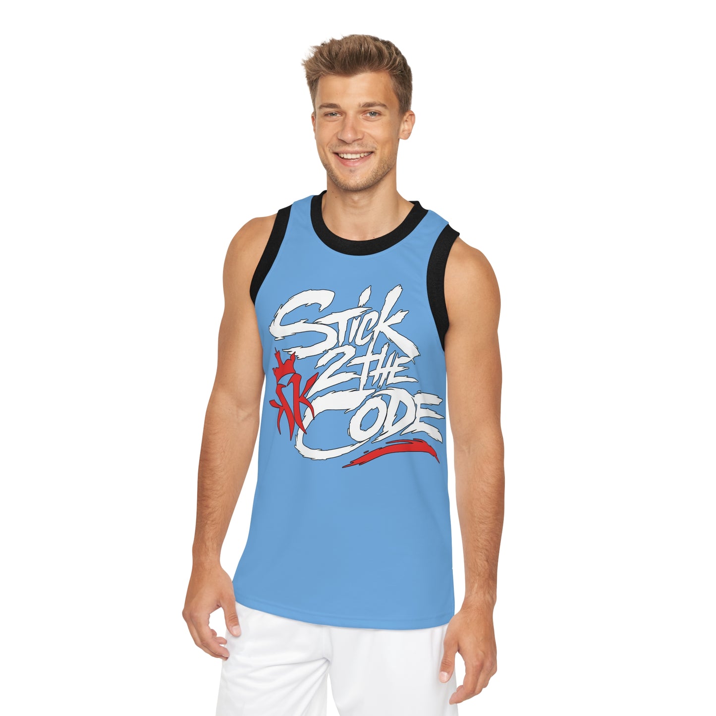 Stick 2 The Code Unisex Basketball Jersey (Light Blue)