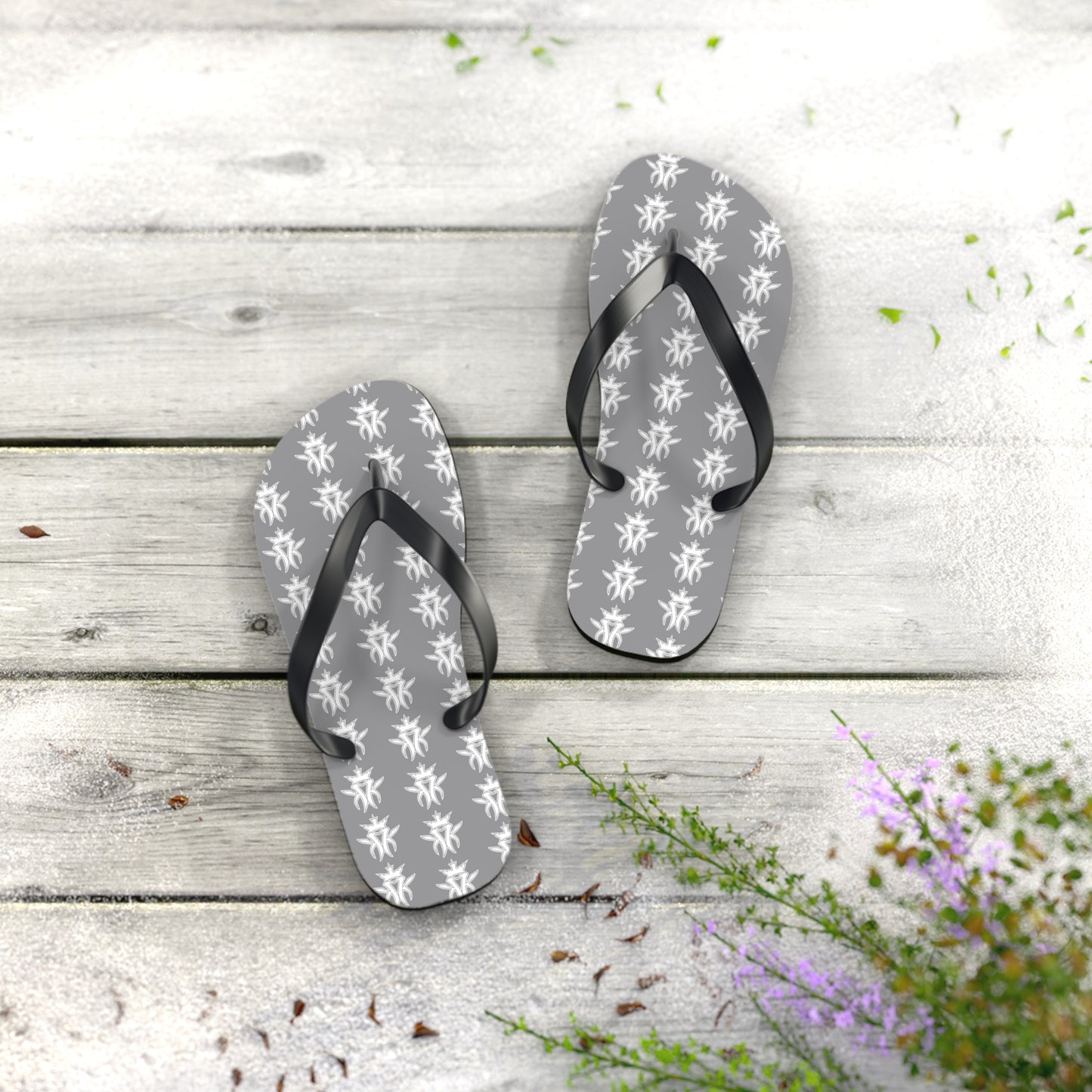 KMK Logo Flip Flops (Grey) - Summer Kollection - Kottonmouth Kicks Flips