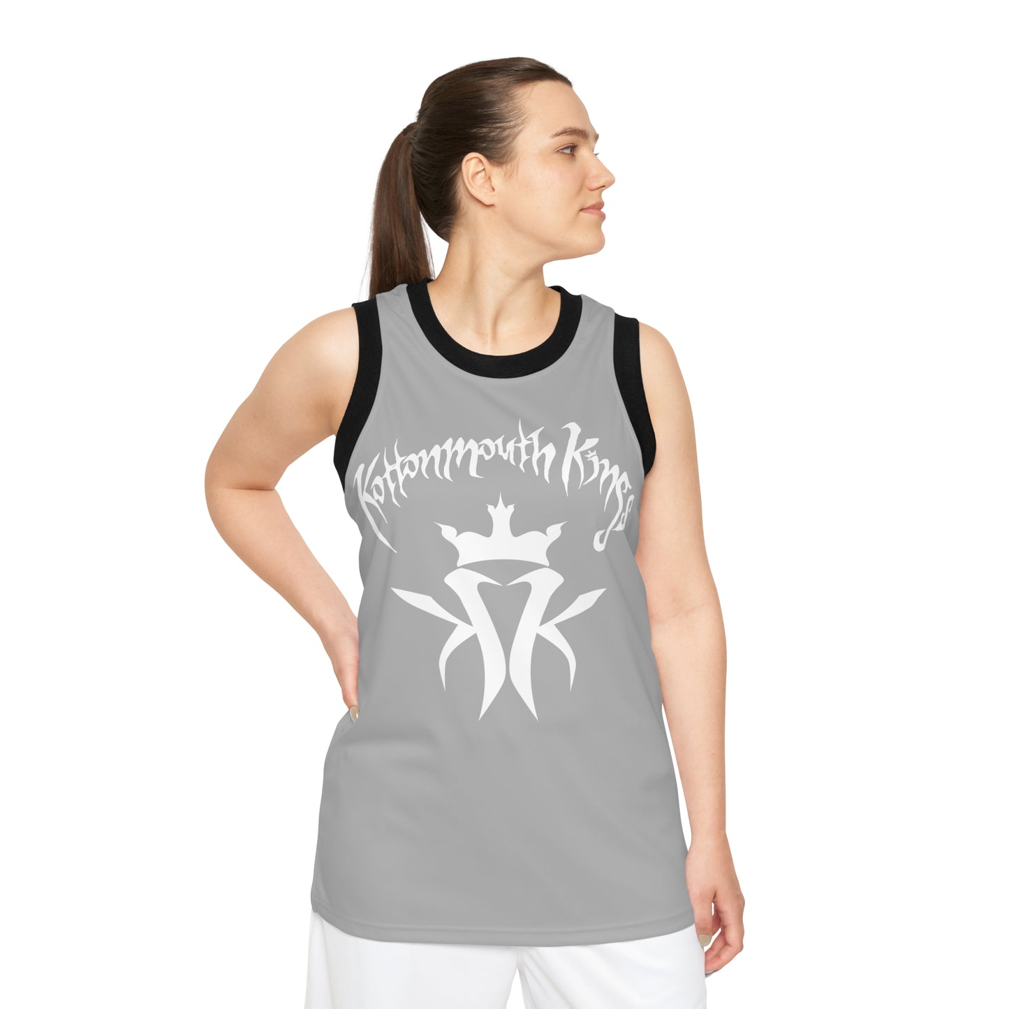 KMK OG Logo Unisex Basketball Jersey (Light Grey)