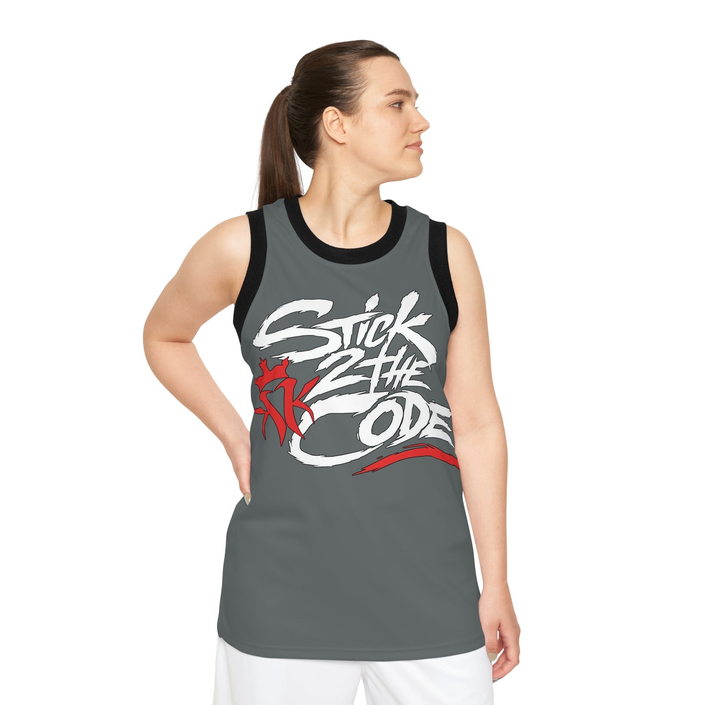 Stick 2 The Code Unisex Basketball Jersey (Dark Grey)