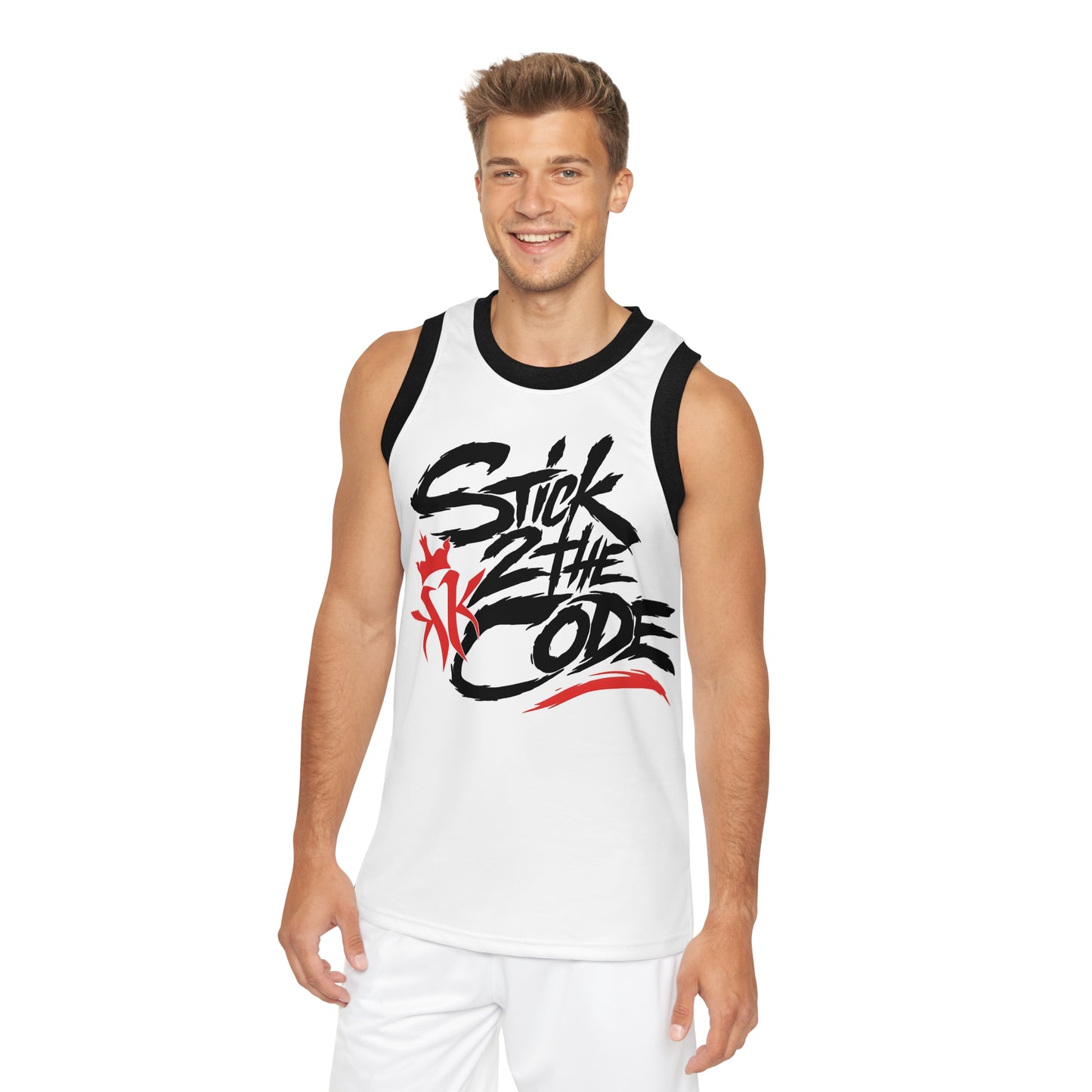 Stick 2 The Code Unisex Basketball Jersey (White)