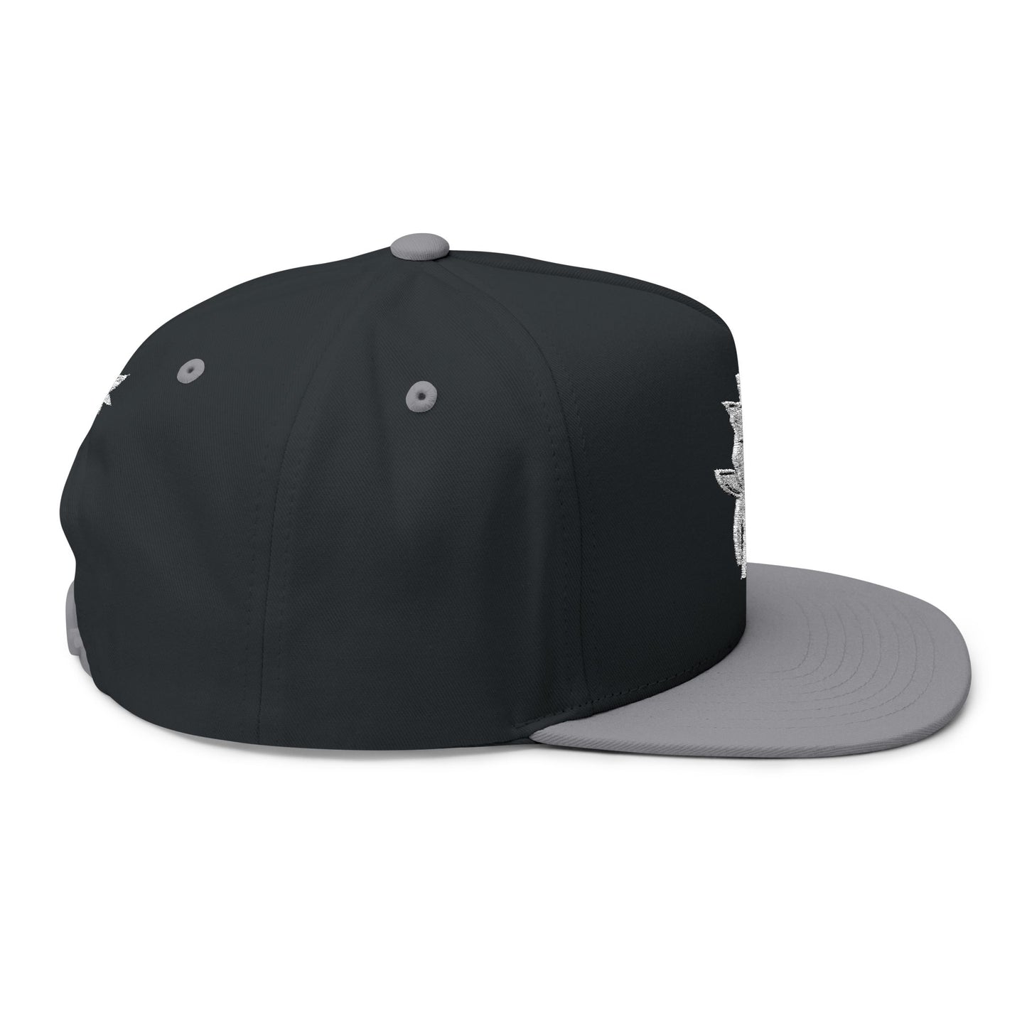 KMK Logo + Leaf - Centered Emboidered Flat Bill Yupoong Snapback