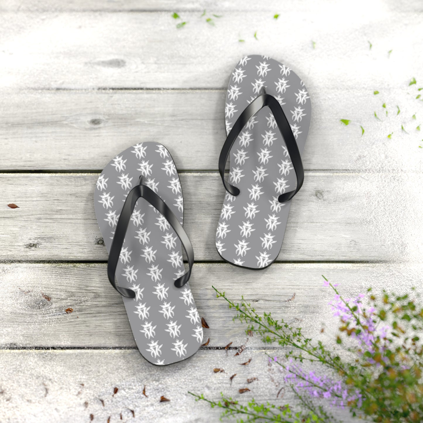 KMK Logo Flip Flops (Grey) - Summer Kollection - Kottonmouth Kicks Flips