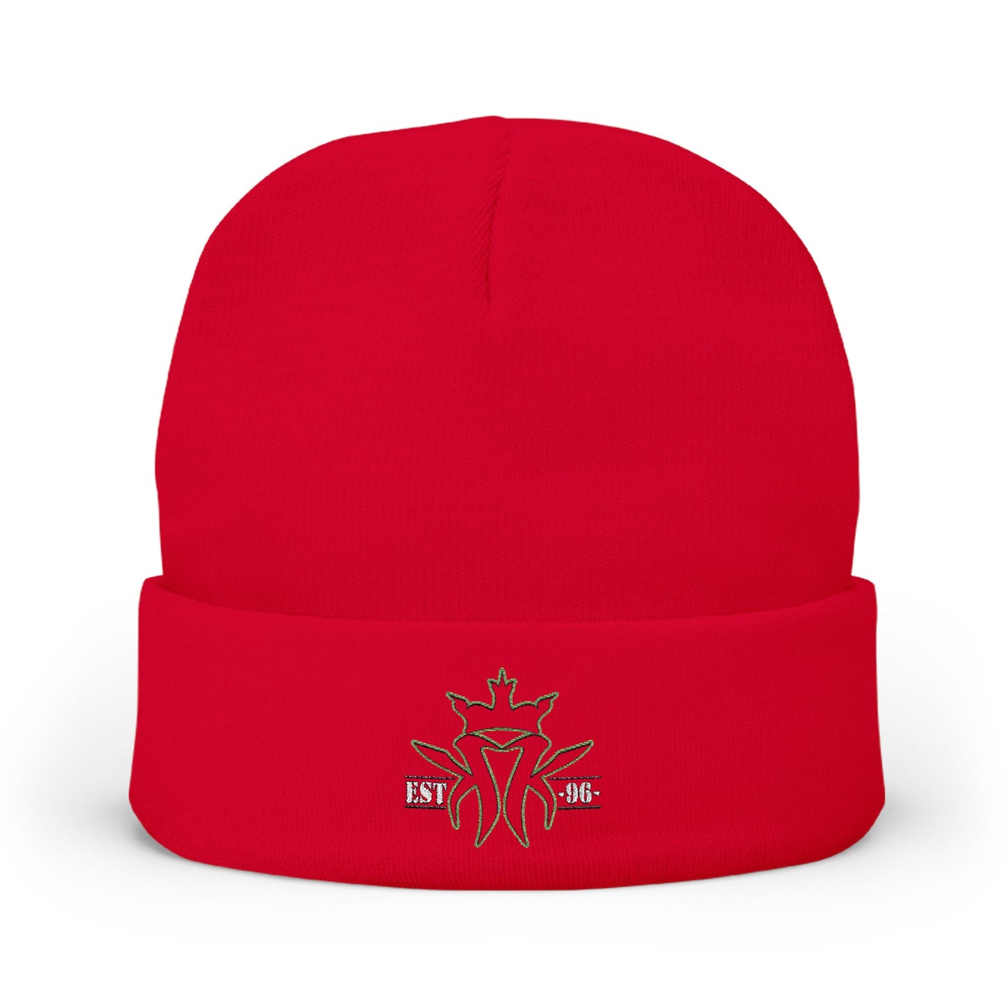 Est. 96 KMK Logo Cozy Knit Embroidered Beanie