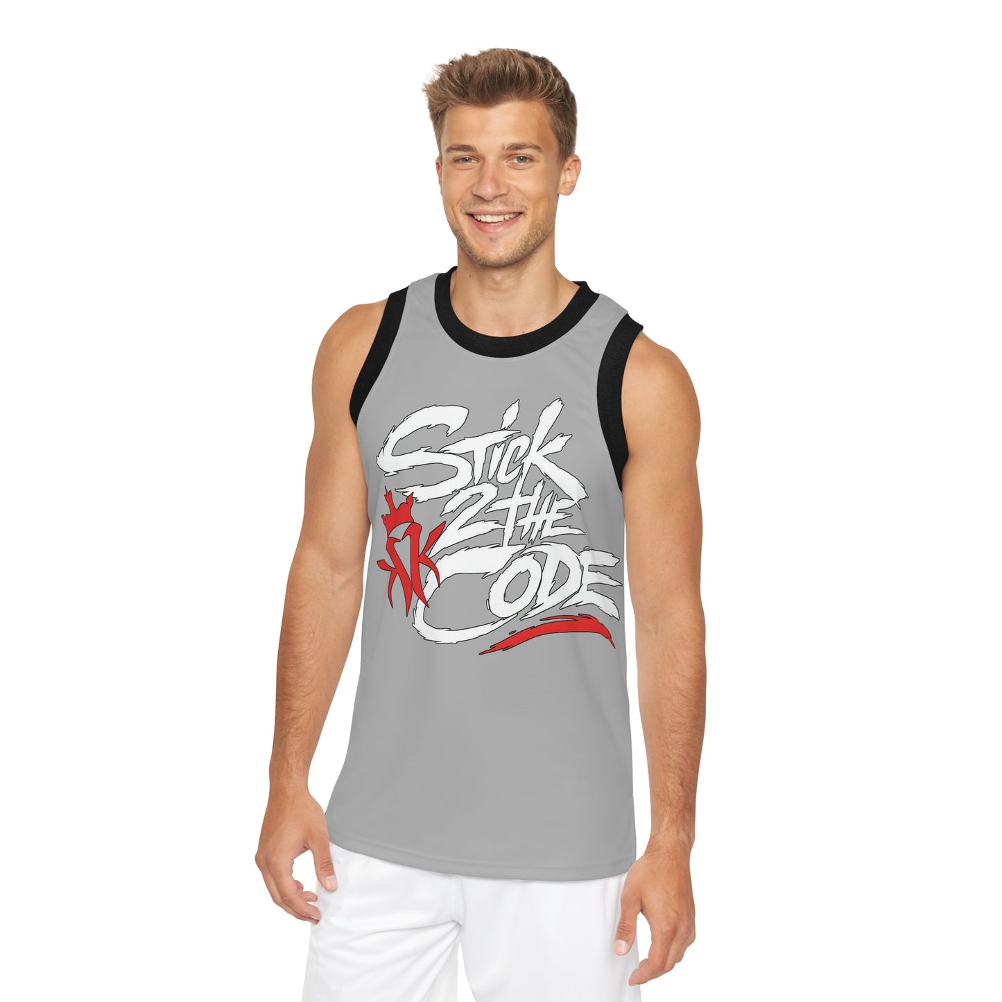 Stick 2 The Code Unisex Basketball Jersey (Light Grey)
