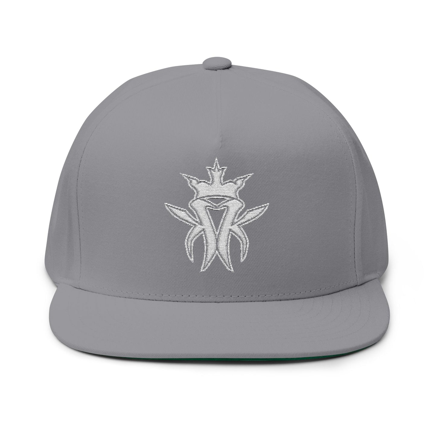 KMK Logo + Leaf - Centered Emboidered Flat Bill Yupoong Snapback