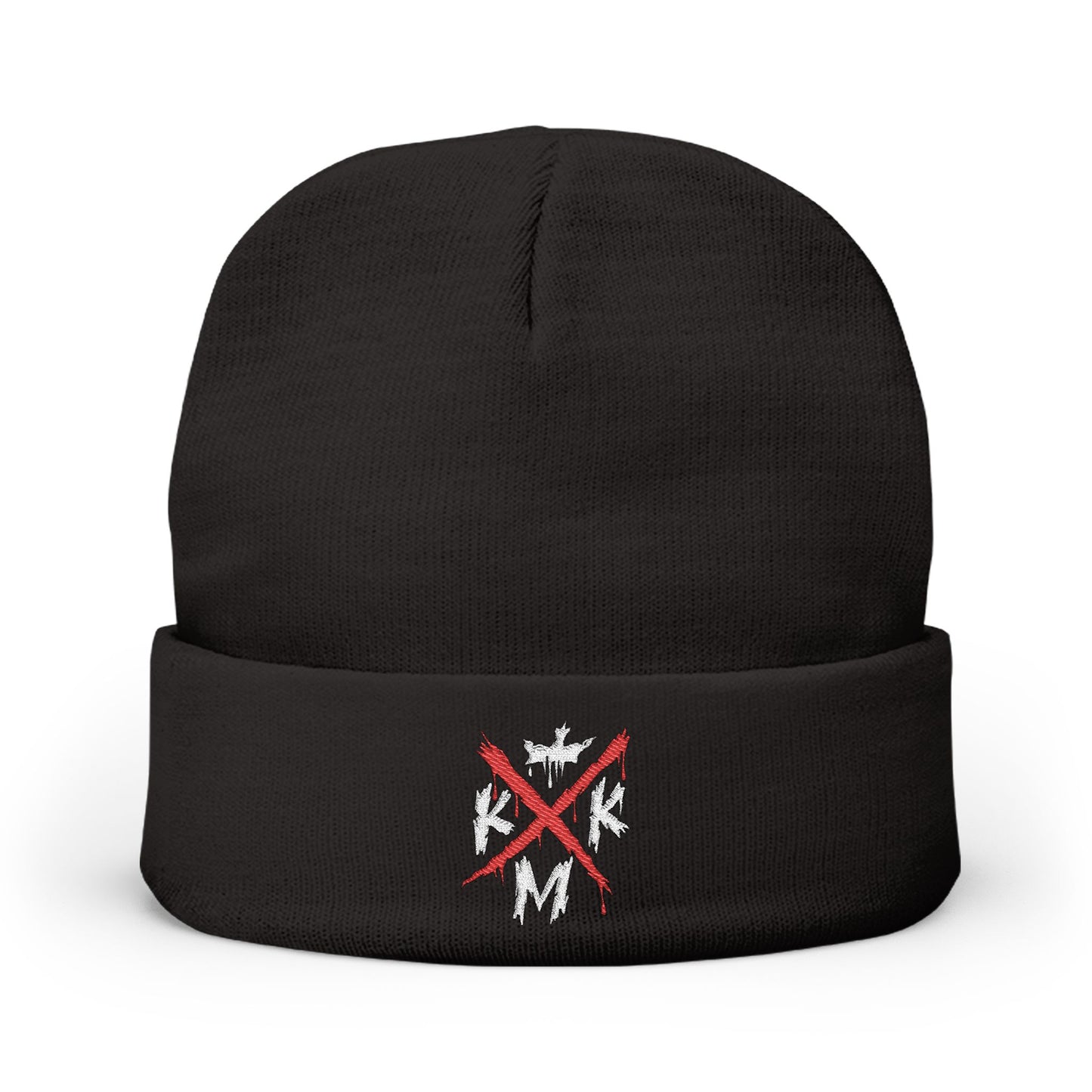 KMK X Logo Cozy Knit Embroidered Beanie