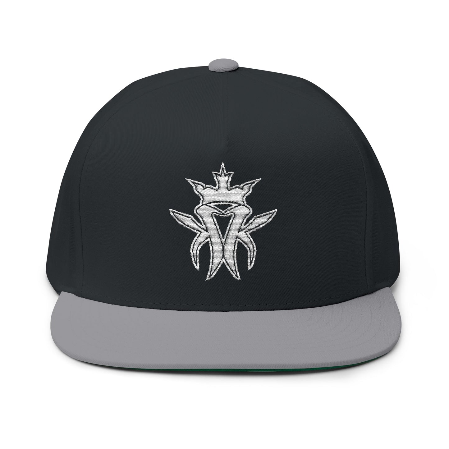 KMK Logo + Leaf - Centered Emboidered Flat Bill Yupoong Snapback