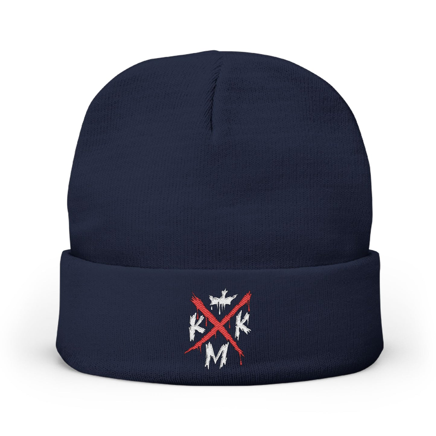 KMK X Logo Cozy Knit Embroidered Beanie