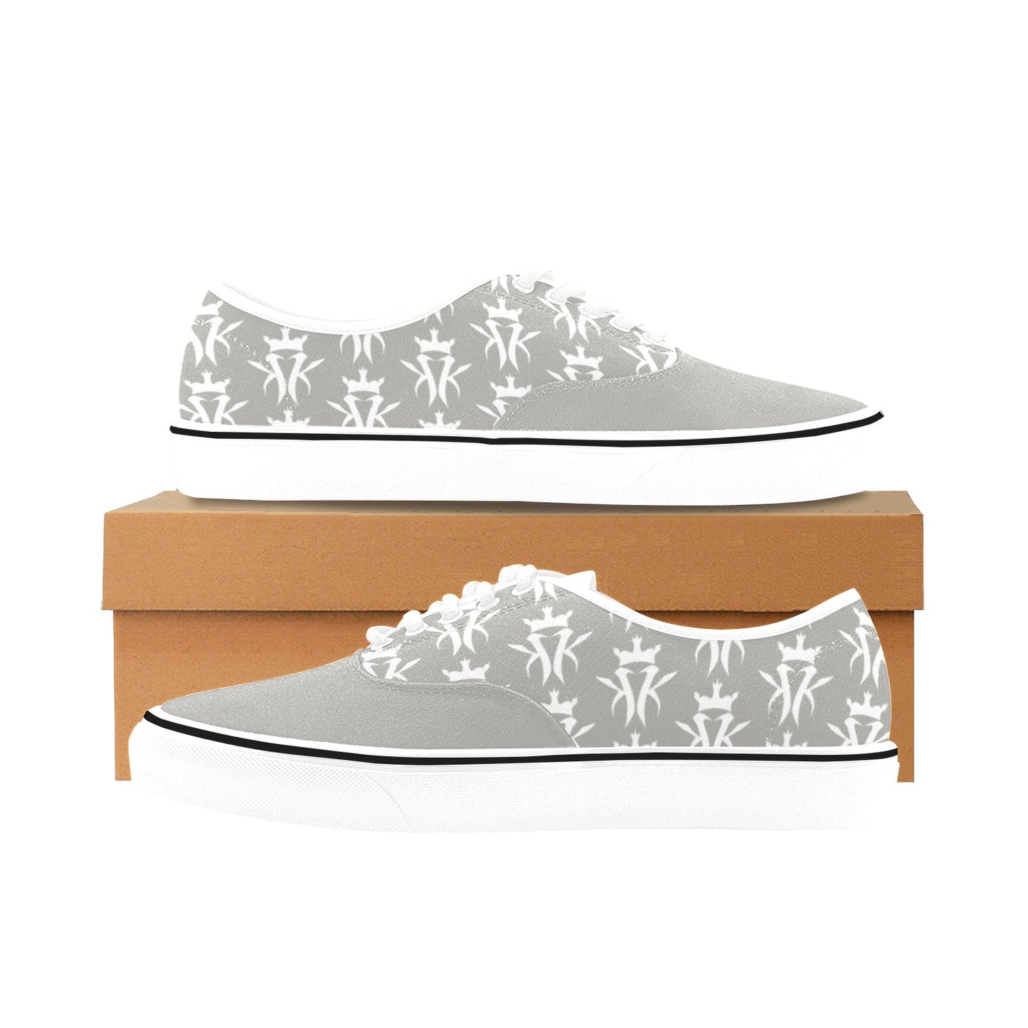 Gray/White Krown Pattern Kween Kicks (Women's)