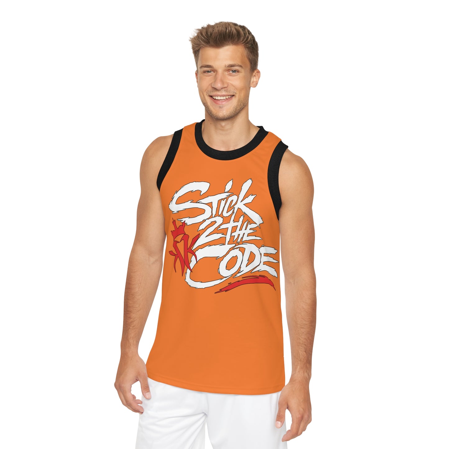 Stick 2 The Code Unisex Basketball Jersey (Light Orange)