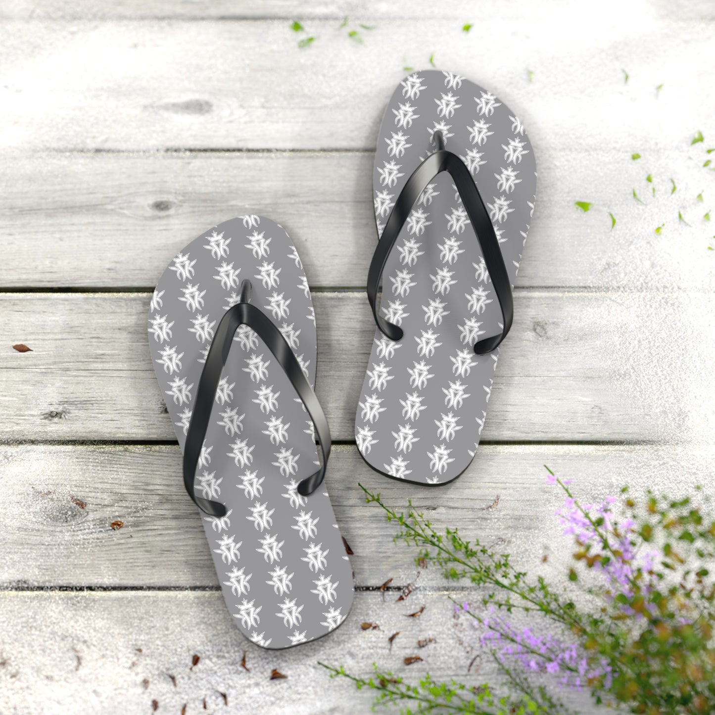KMK Logo Flip Flops (Grey) - Summer Kollection - Kottonmouth Kicks Flips