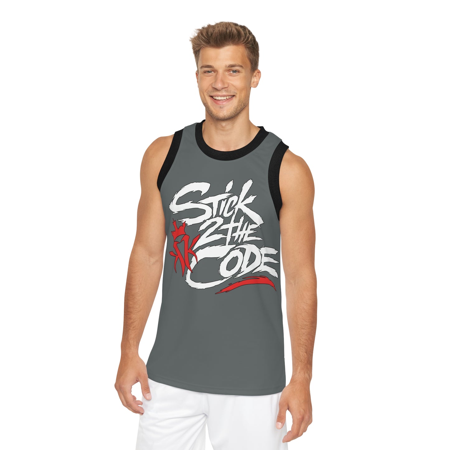 Stick 2 The Code Unisex Basketball Jersey (Dark Grey)