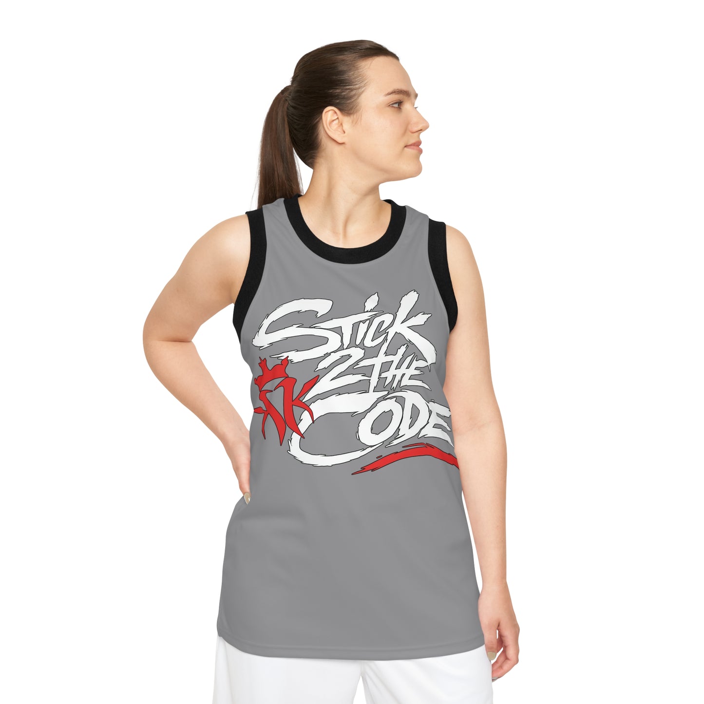 Stick 2 The Code Unisex Basketball Jersey (Grey)
