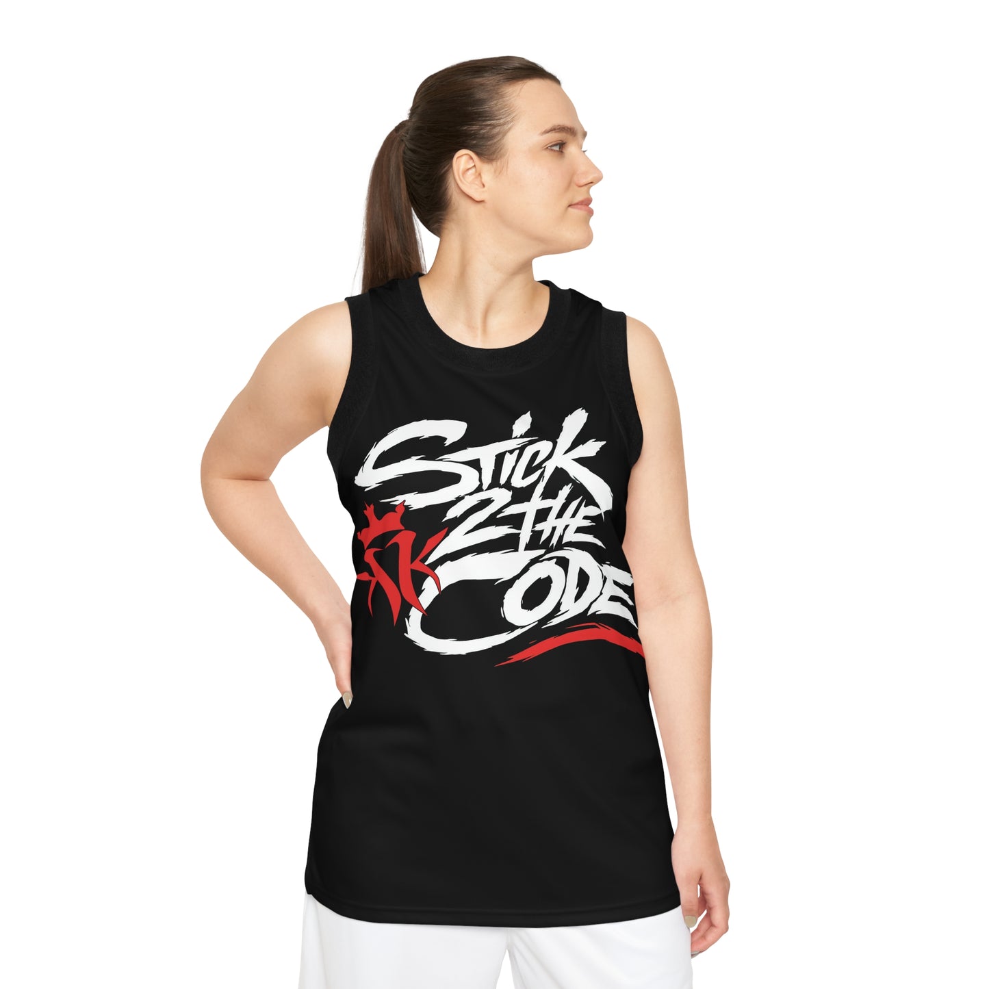 Stick 2 The Code Unisex Basketball Jersey (Black)
