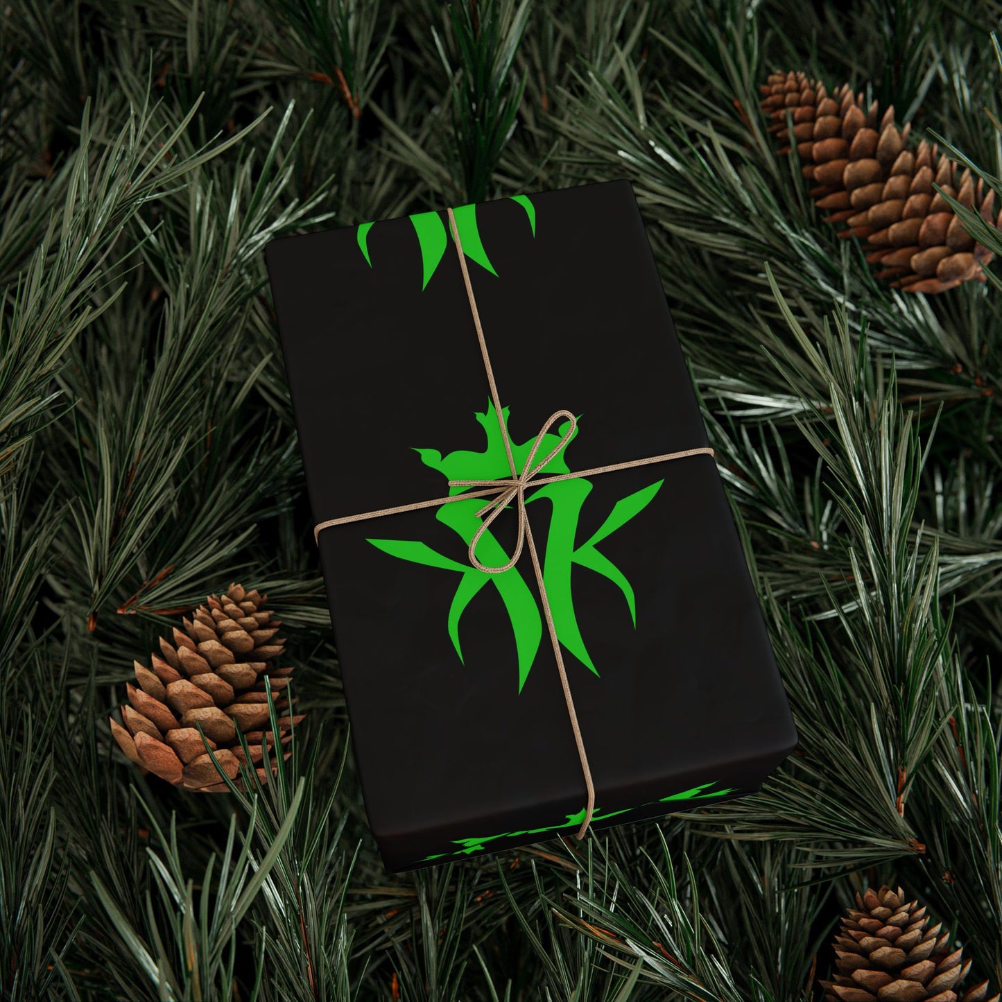 Kottonmouth Kings Holiday Gift Wrap — Black Wrapping Paper KMK Logo 30 x 36