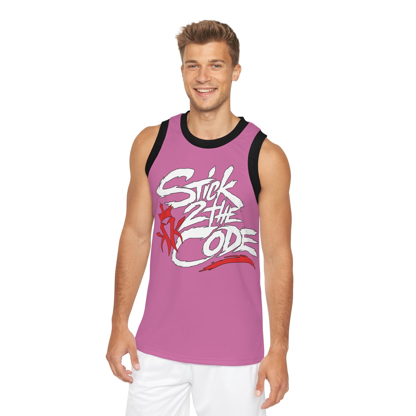 Stick 2 The Code Unisex Basketball Jersey (Light Pink)