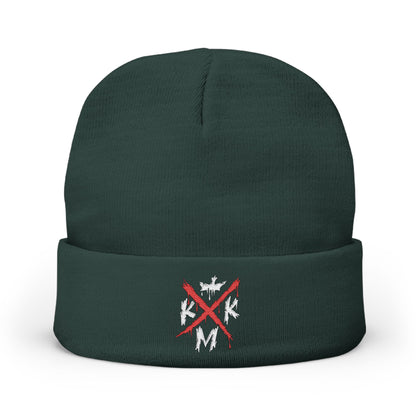 KMK X Logo Cozy Knit Embroidered Beanie