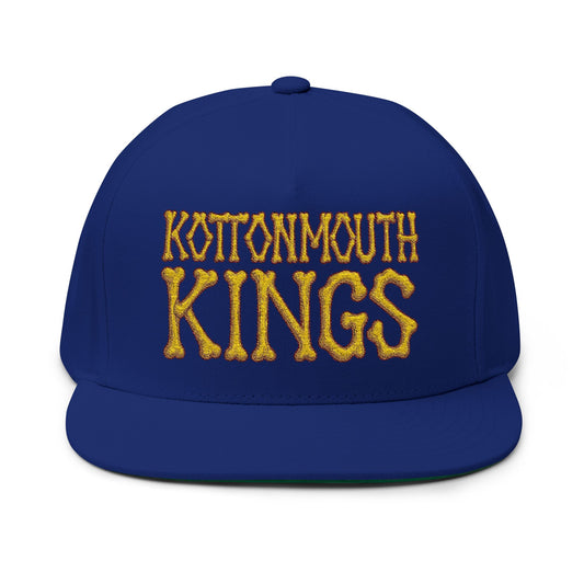 KMK Bones Logo (Gold) -  Emboidered Flat Bill Yupoong Snapback Hat Cap