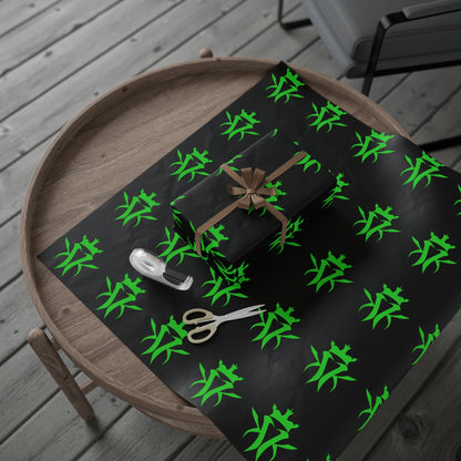 Kottonmouth Kings Holiday Gift Wrap — Black Wrapping Paper KMK Logo 30 x 36