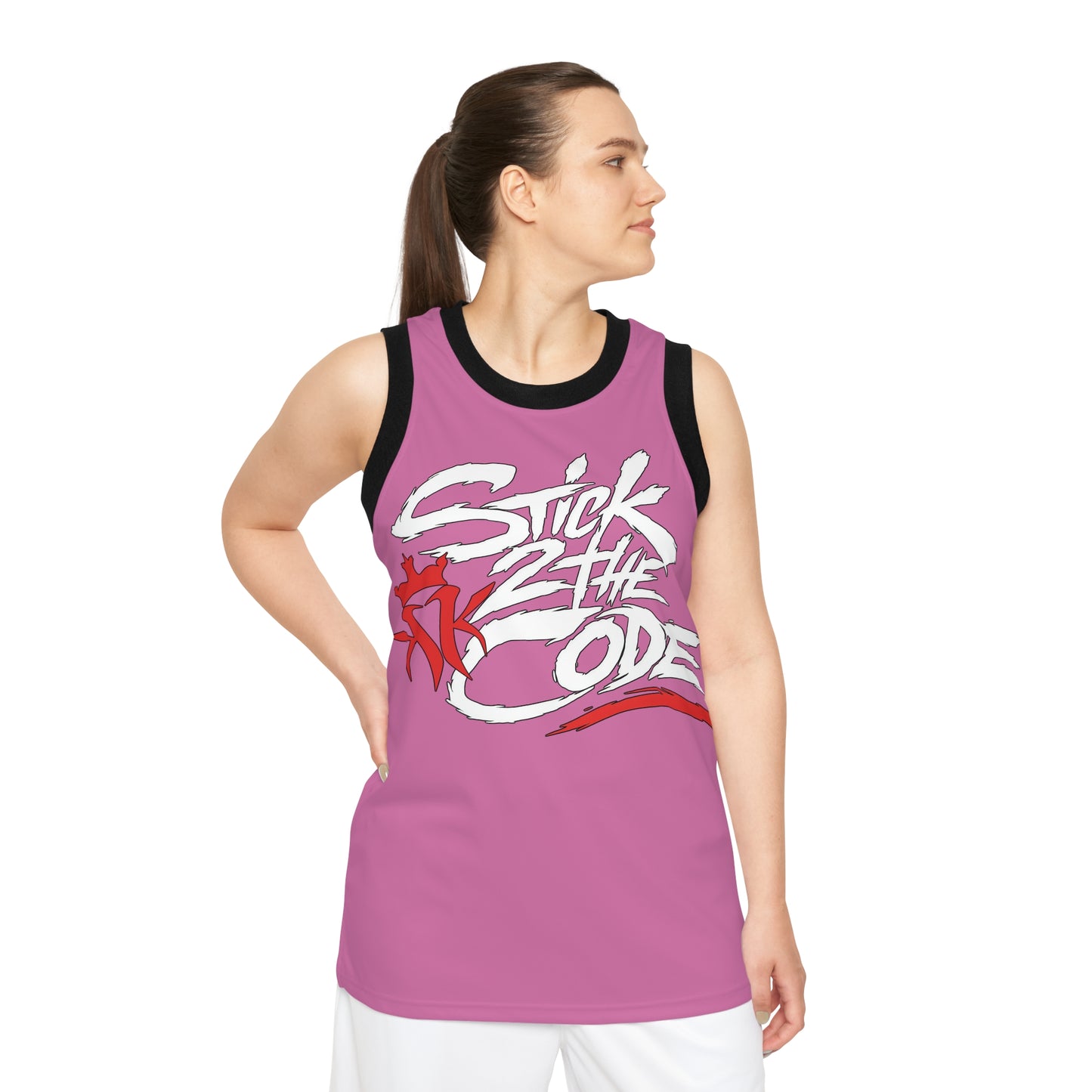Stick 2 The Code Unisex Basketball Jersey (Light Pink)