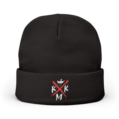KMK X Logo Cozy Knit Embroidered Beanie