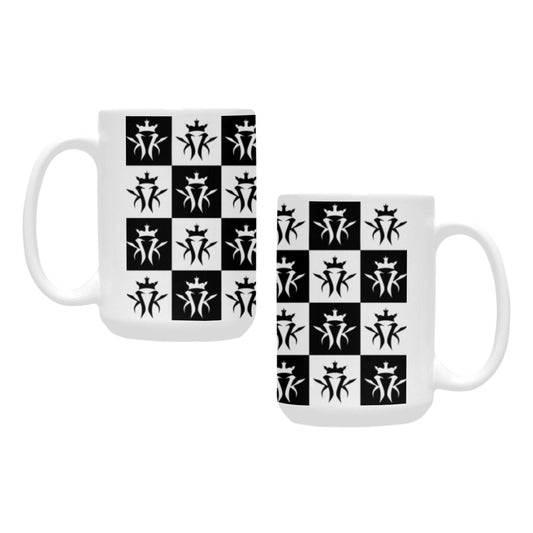 Krown Logo Checker Pattern 15oz Ceramic Mugs