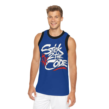 Stick 2 The Code Unisex Basketball Jersey (Blue)