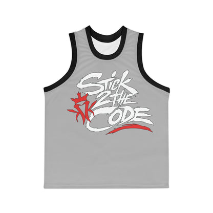 Stick 2 The Code Unisex Basketball Jersey (Light Grey)