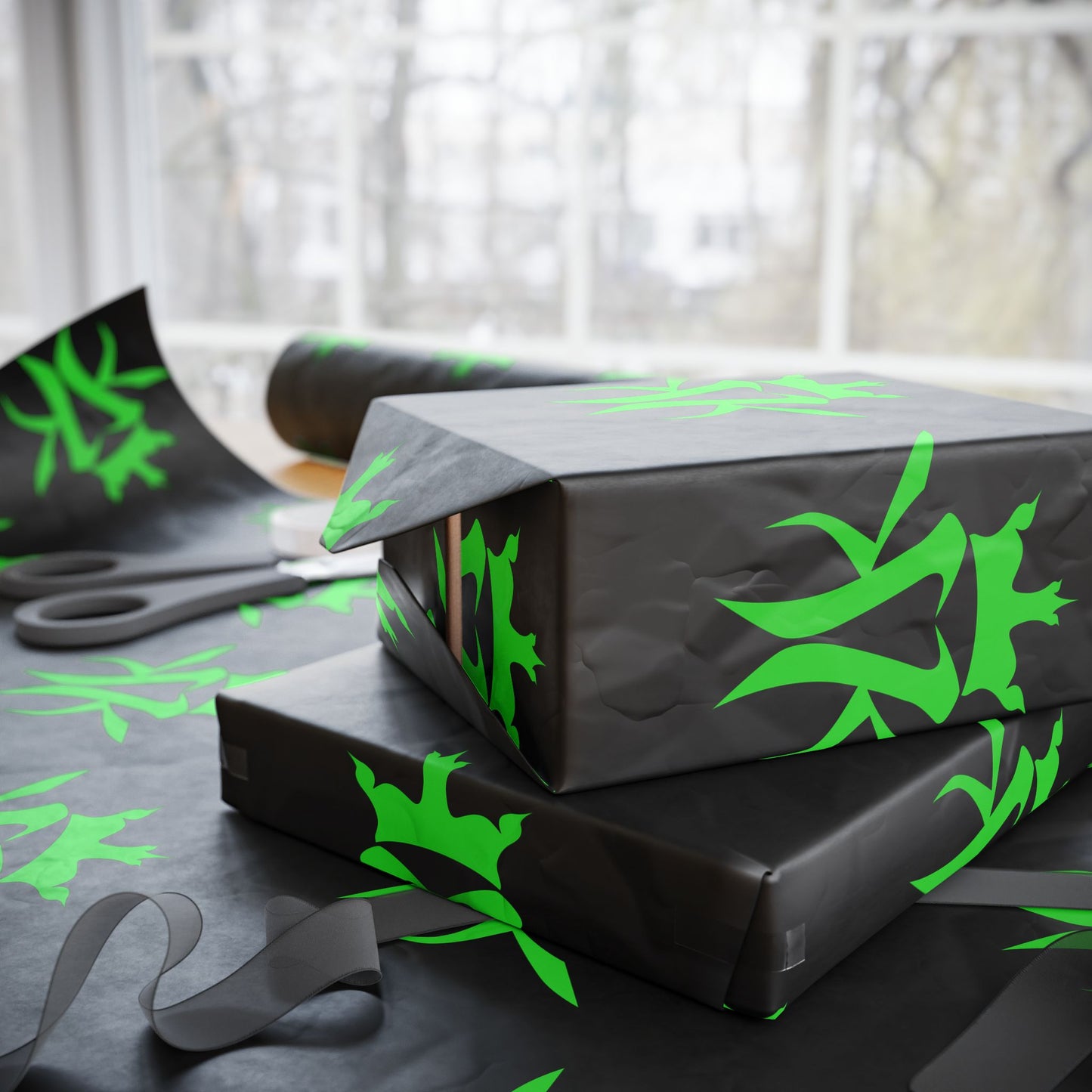 Kottonmouth Kings Holiday Gift Wrap — Black Wrapping Paper KMK Logo 30 x 36