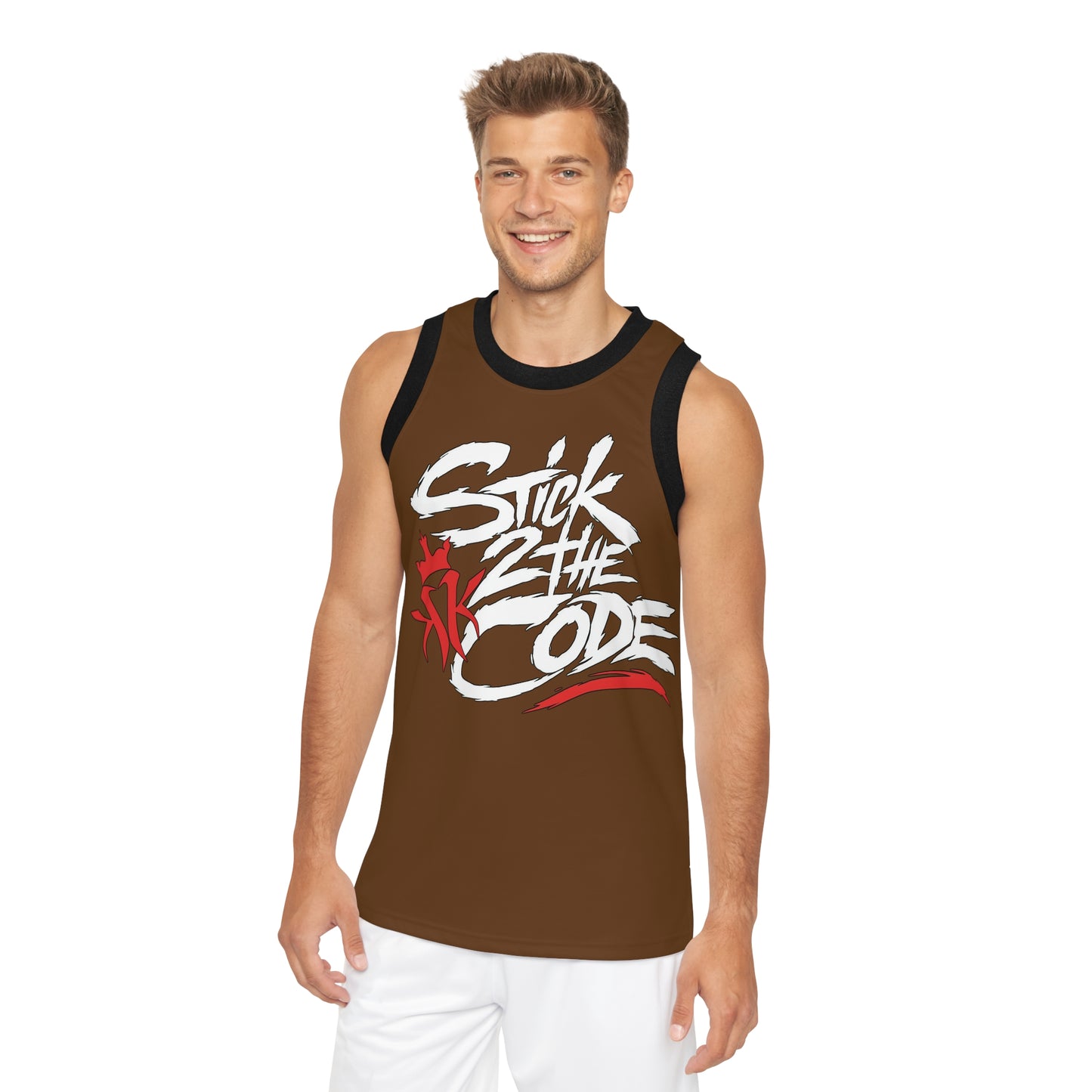 Stick 2 The Code Unisex Basketball Jersey (Brown)