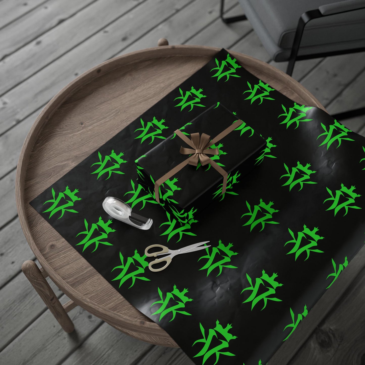 Kottonmouth Kings Holiday Gift Wrap — Black Wrapping Paper KMK Logo 30 x 36
