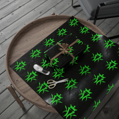 Kottonmouth Kings Holiday Gift Wrap — Black Wrapping Paper KMK Logo 30 x 36