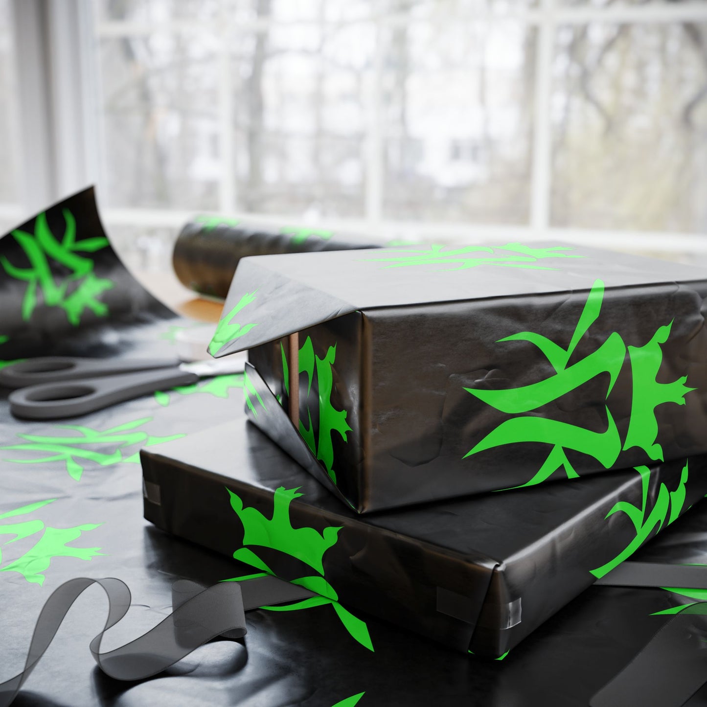 Kottonmouth Kings Holiday Gift Wrap — Black Wrapping Paper KMK Logo 30 x 36