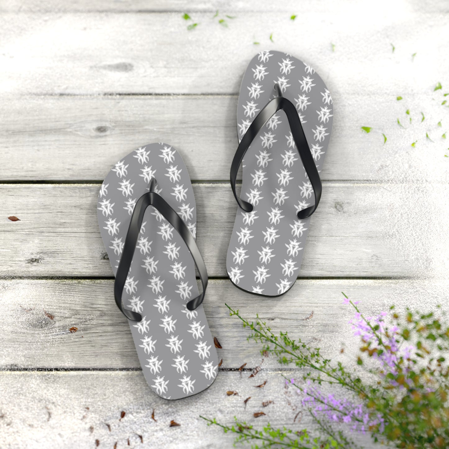 KMK Logo Flip Flops (Grey) - Summer Kollection - Kottonmouth Kicks Flips