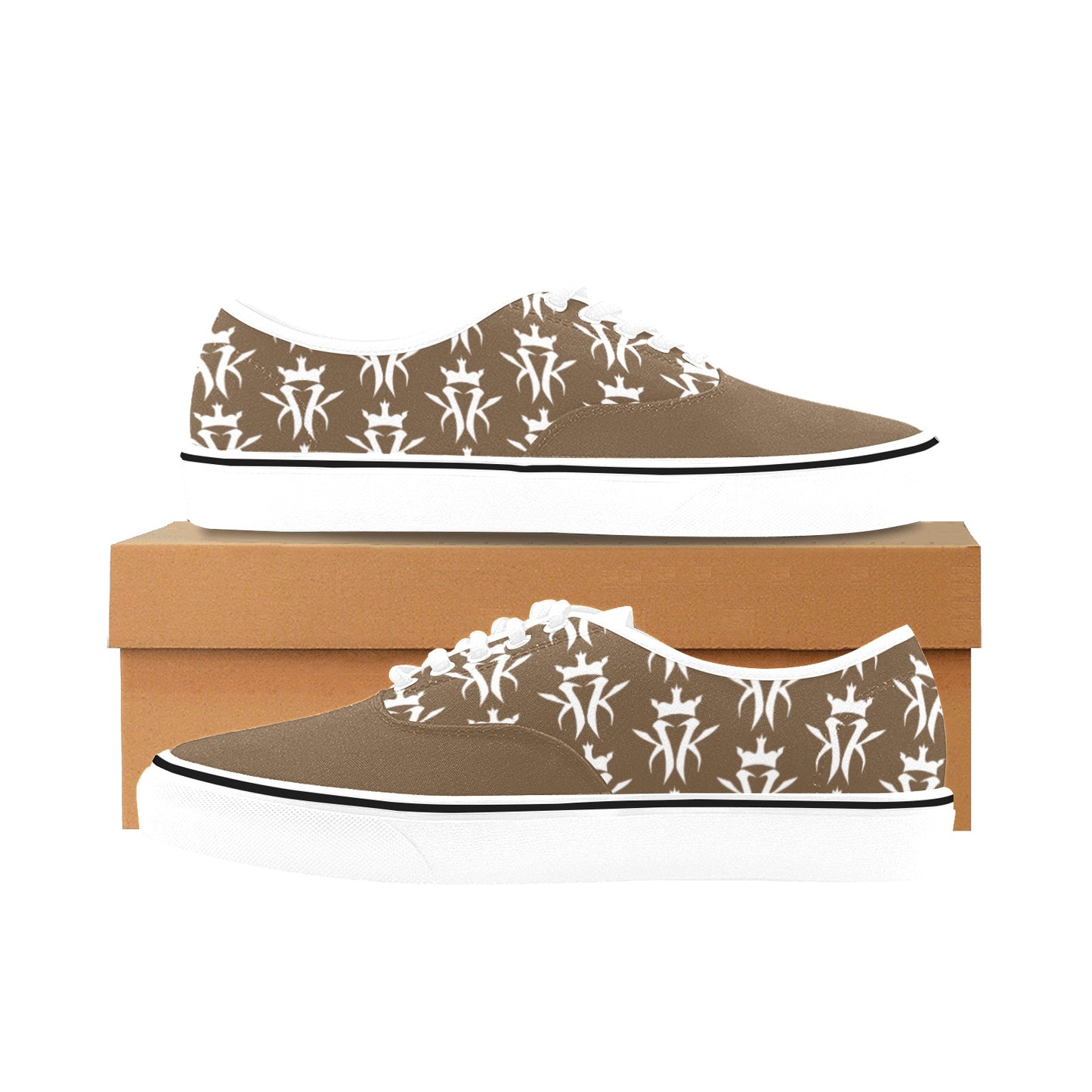 Brown/White Krown Pattern King Kicks (Men's)