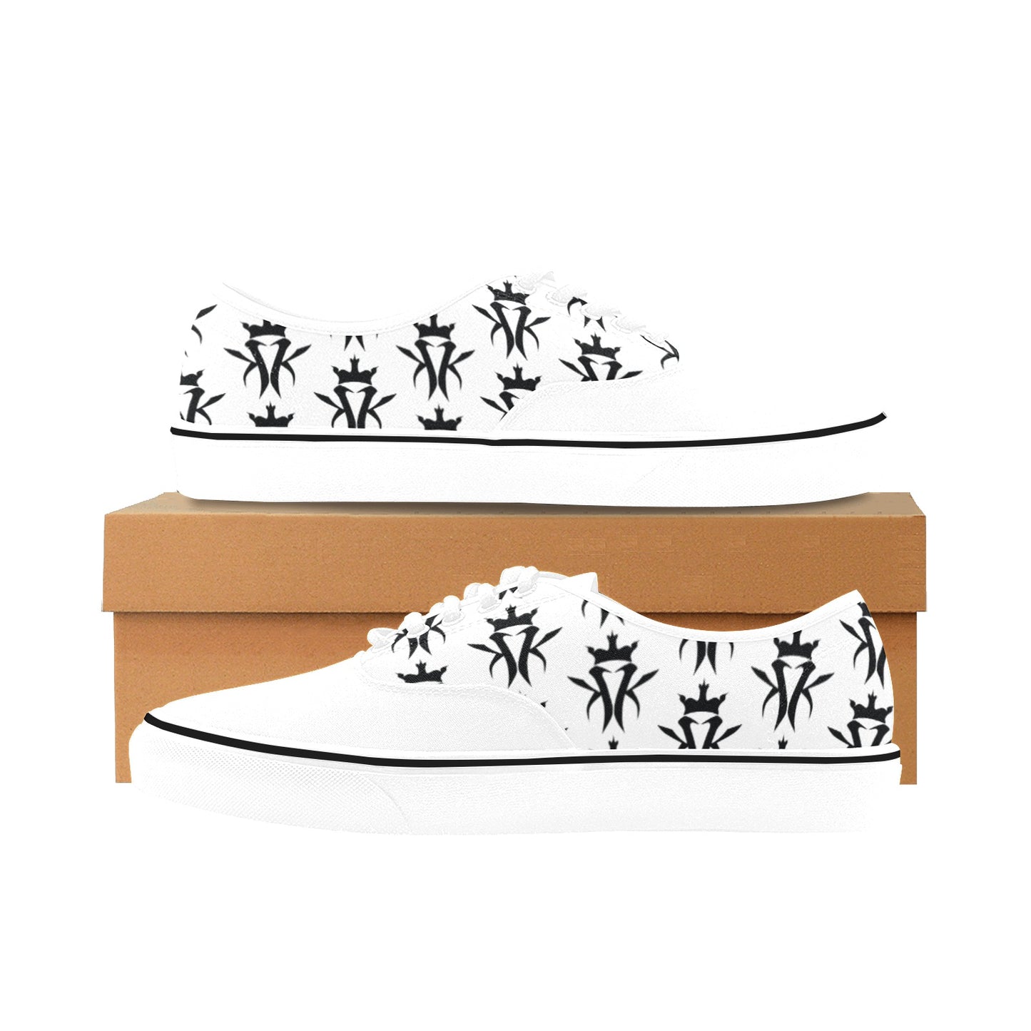 White/Black Krown Pattern Kween Kicks (Women's)