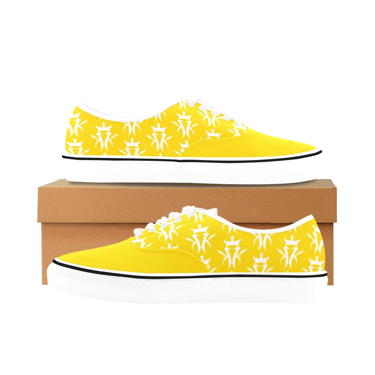 Gold/White Krown Pattern King Kicks (Men's)