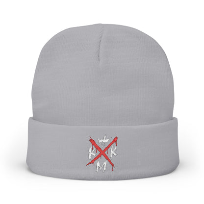 KMK X Logo Cozy Knit Embroidered Beanie