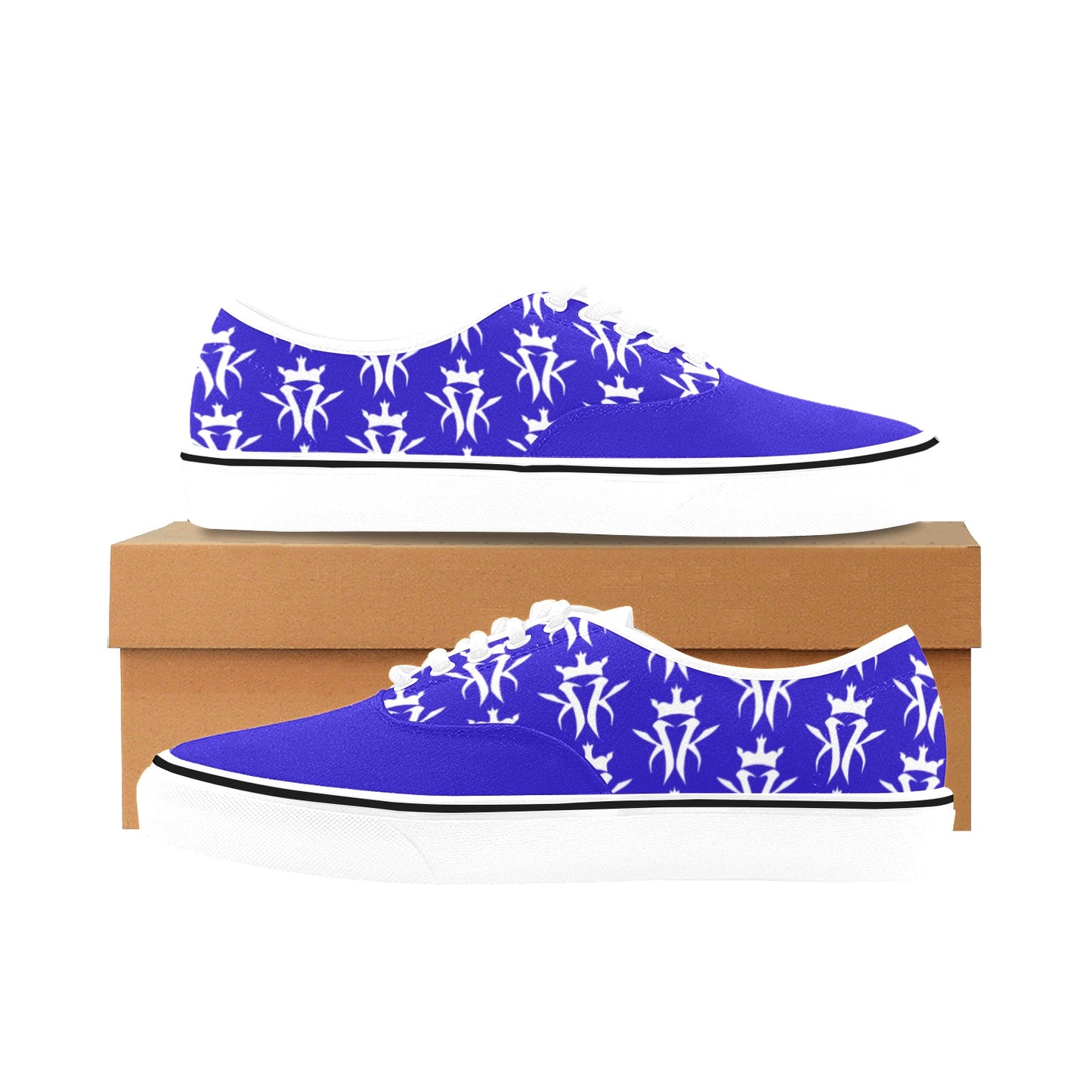 Royal Blue/White Krown Pattern King Kicks (Men's)